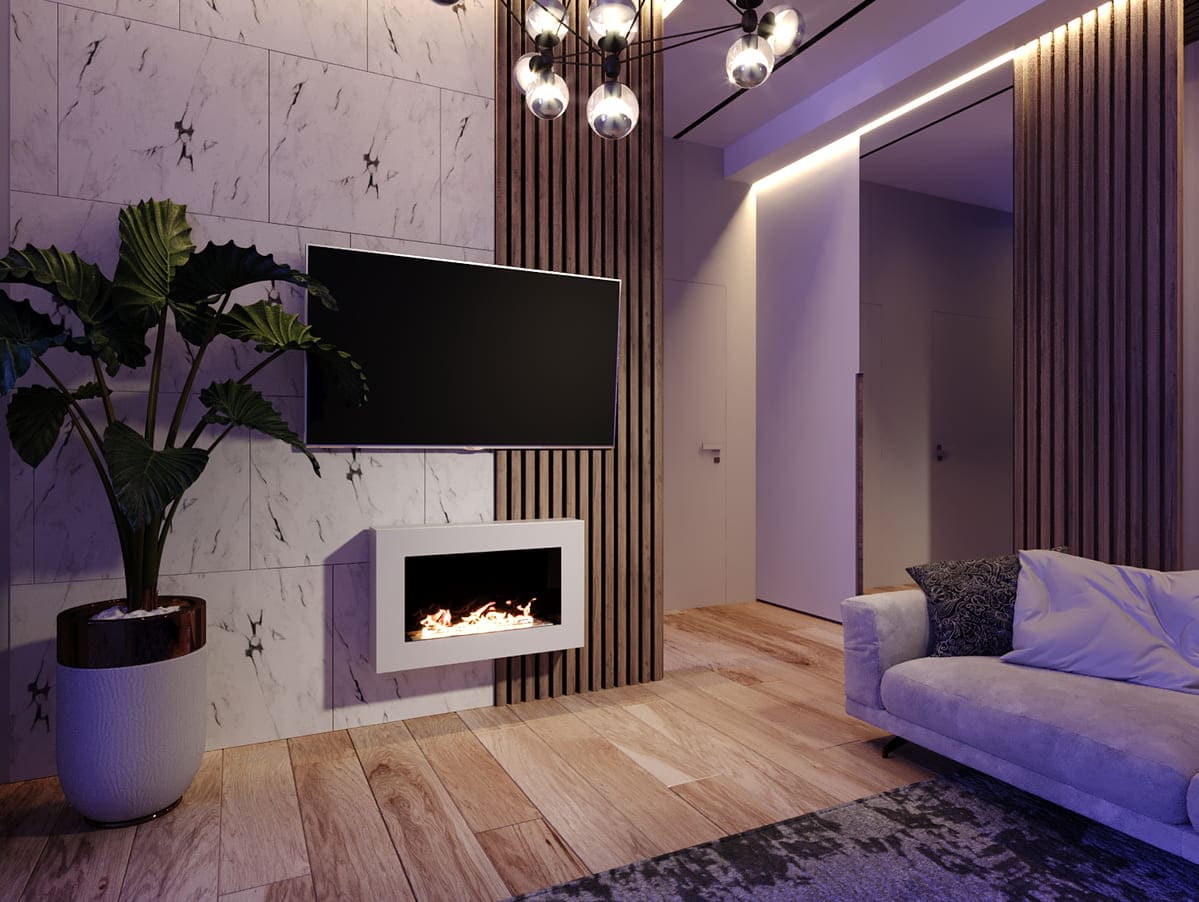 Биокамин "Русский огонь" Блонд 800N настенный (высота 500мм.) с защитным стеклом по цене 26 450 руб.