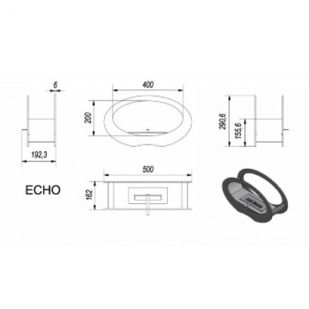 Настольный биокамин Kratki ECHO, TUV Настольный биокамин Kratki ECHO, TUV по цене €178