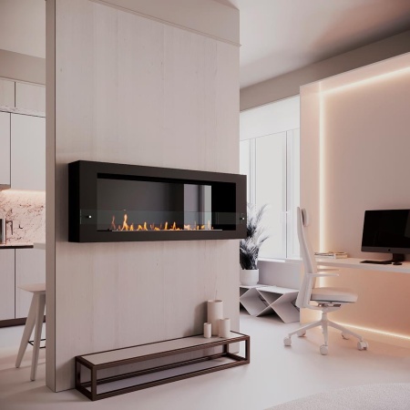 Биокамин SteelHeat WALL ONE 1200 LITE черный, стекло, стемалит по цене 52 290 руб.