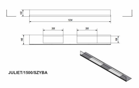 Стекло декоративное для биокамина JULIET/1500 по цене €233