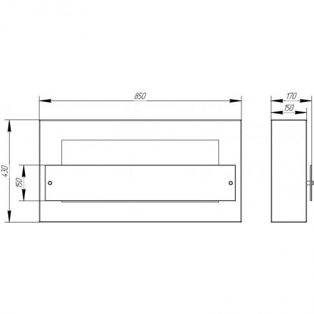 Биокамин Window Fat II Glass grey по цене 33 100 руб.