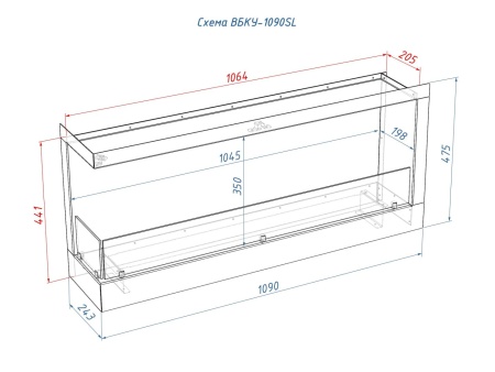 Встроенный биокамин Lux Fire Угловой 1090 S (левый угол) по цене 60 390 руб.